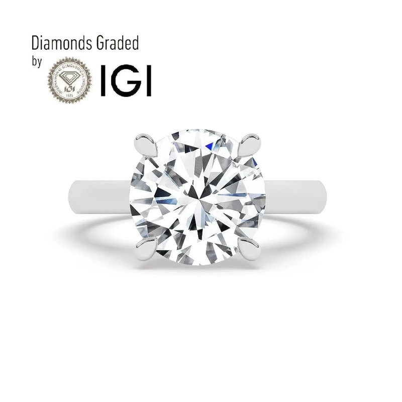 IGI, F/VS1, 5CT Solitaire Lab-Grown Round Diamond Engagement Ring 18K White Gold Rings - DailySale