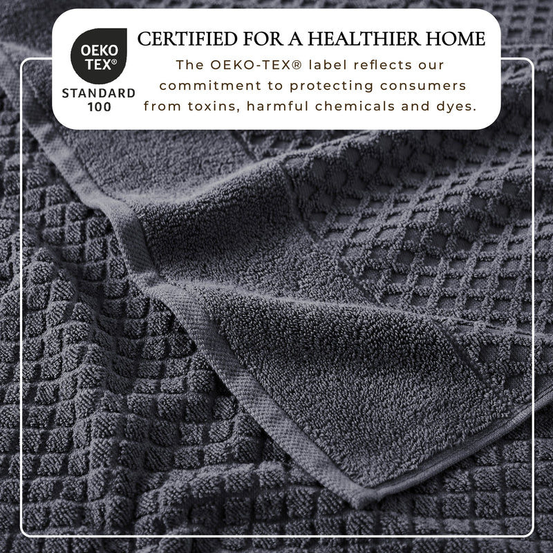 Cotton Diamond Waffle Weave Bath Towel Set - Grayson Collection