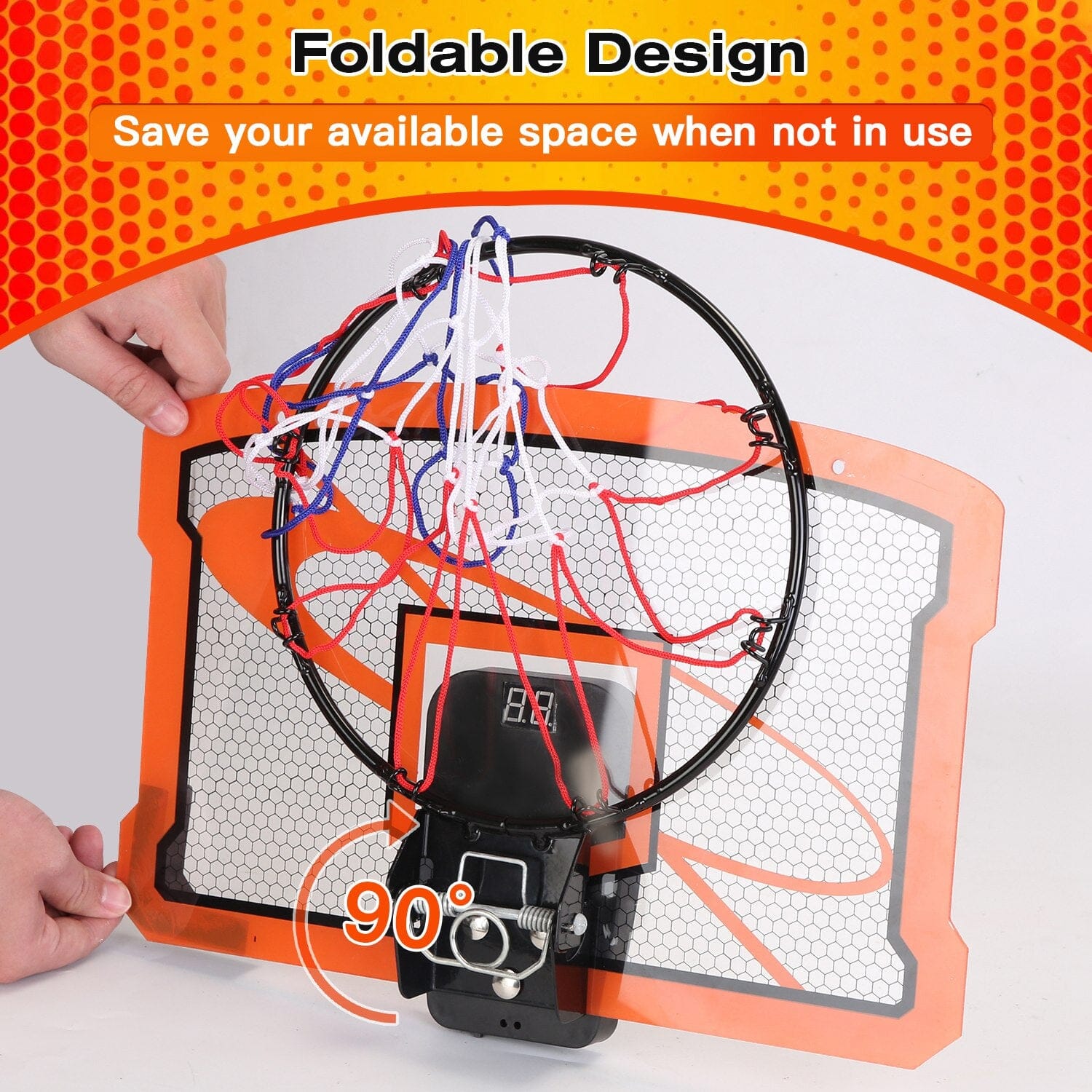 Indoor Mini Basketball Hoop Set with 4 Inflatable Balls Electric Audio Scorer Toys & Games - DailySale