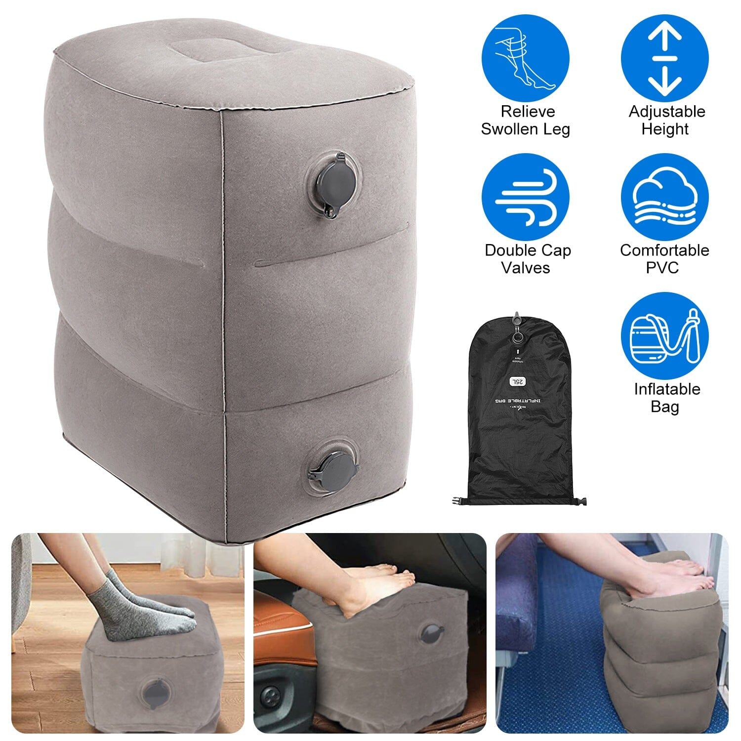 Inflatable Foot Rest with Air Bag Wellness - DailySale