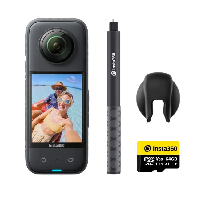Insta360 X3 64GB Vlog Kit - 360 Action Camera with 5.7K 360, 4K Single-Lens Camera, Waterproof (Refurbished) Cameras & Drones - DailySale