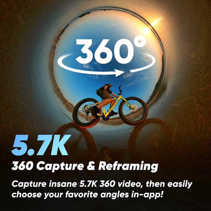 Insta360 X3 64GB Vlog Kit - 360 Action Camera with 5.7K 360, 4K Single-Lens Camera, Waterproof (Refurbished) Cameras & Drones - DailySale