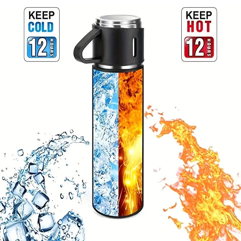 Insulated Stainless Steel Vacuum Flask Set Sports & Outdoors - DailySale