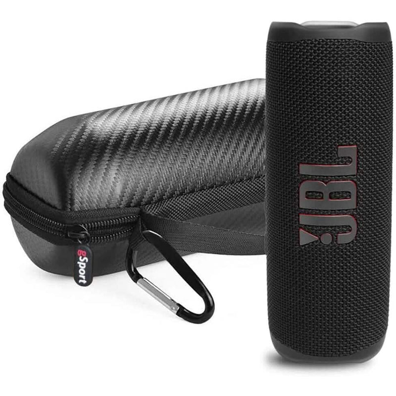 JBL FLIP 6 Waterproof Portable Speaker Bundle with gSport Carbon Fiber Case (Black) Speakers - DailySale