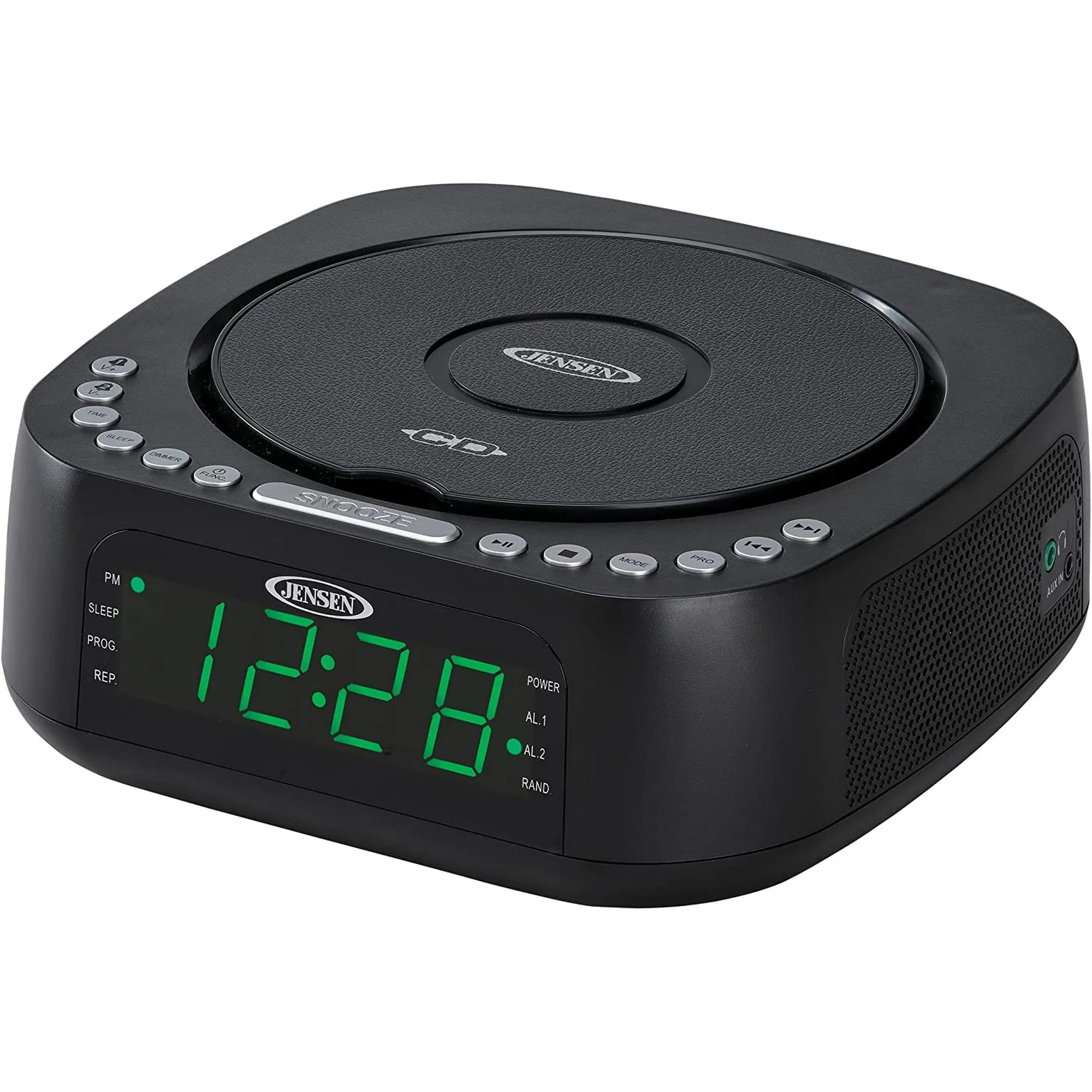 Jensen JCR-375 BLK Green LED CD/MP3 Clock Radio USB charge (Black) Household Appliances - DailySale