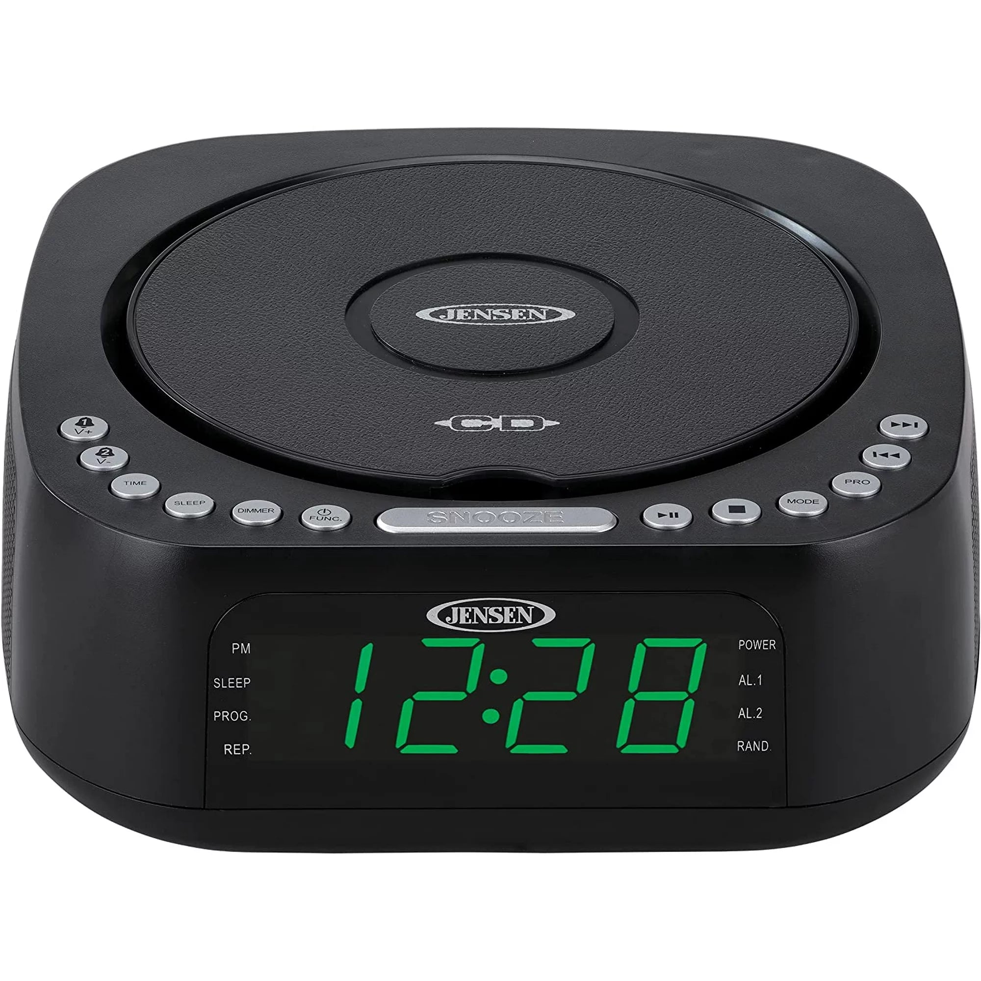 Jensen JCR-375 BLK Green LED CD/MP3 Clock Radio USB charge (Black) Household Appliances - DailySale