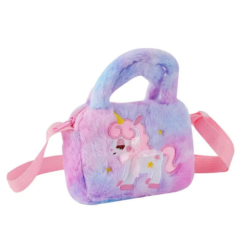 Kawaii Unicorn Pattern Plush Bag Bags & Travel Purple - DailySale