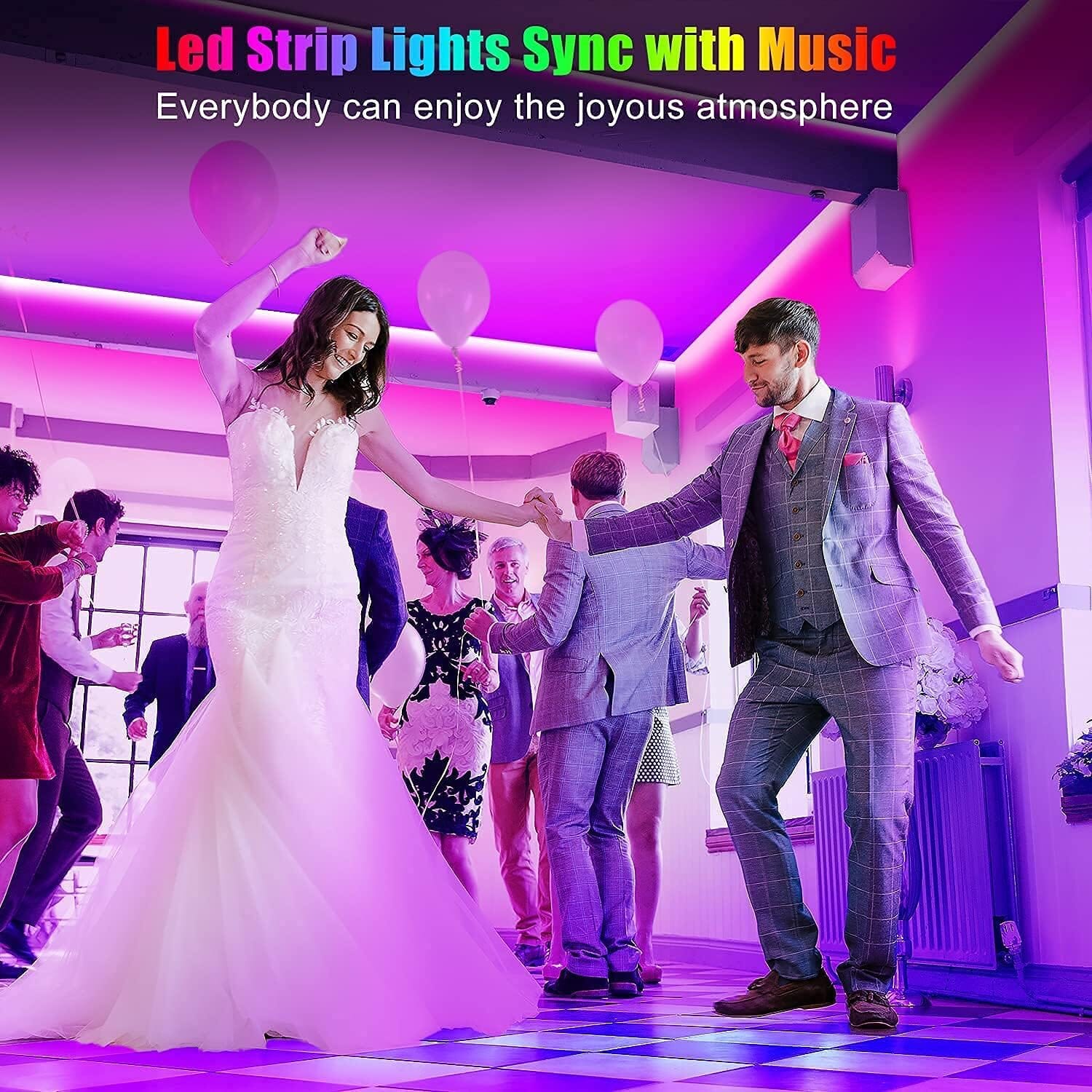 Keepsmile Bluetooth Smart APP Control RGB Color Changing Led Strip Lights with Remote Control and Power Adapter Led Lights String & Fairy Lights - DailySale