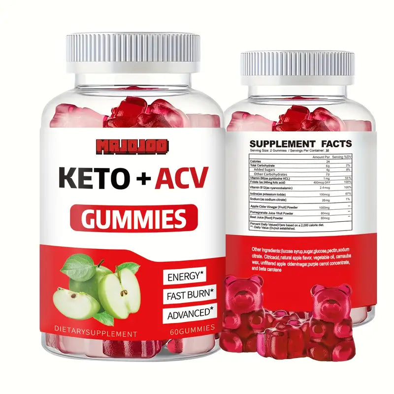 KETO +ACV Gummies Apple Cider Vinegar & B12 Wellness - DailySale