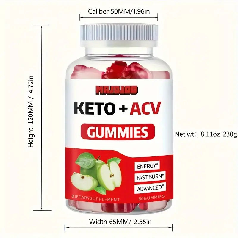 KETO +ACV Gummies Apple Cider Vinegar & B12 Wellness - DailySale