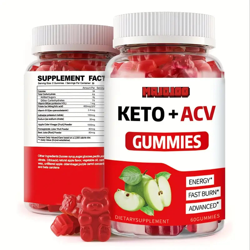 KETO +ACV Gummies Apple Cider Vinegar & B12 Wellness - DailySale