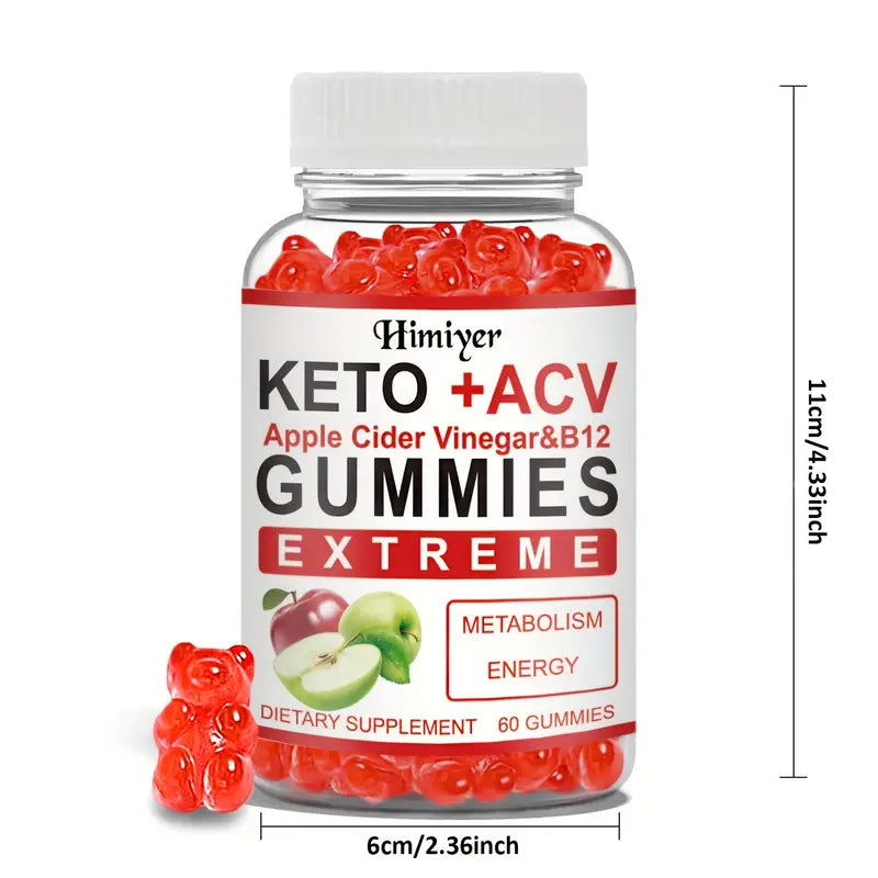 KETO +ACV Gummies Apple Cider Vinegar & B12 Wellness - DailySale