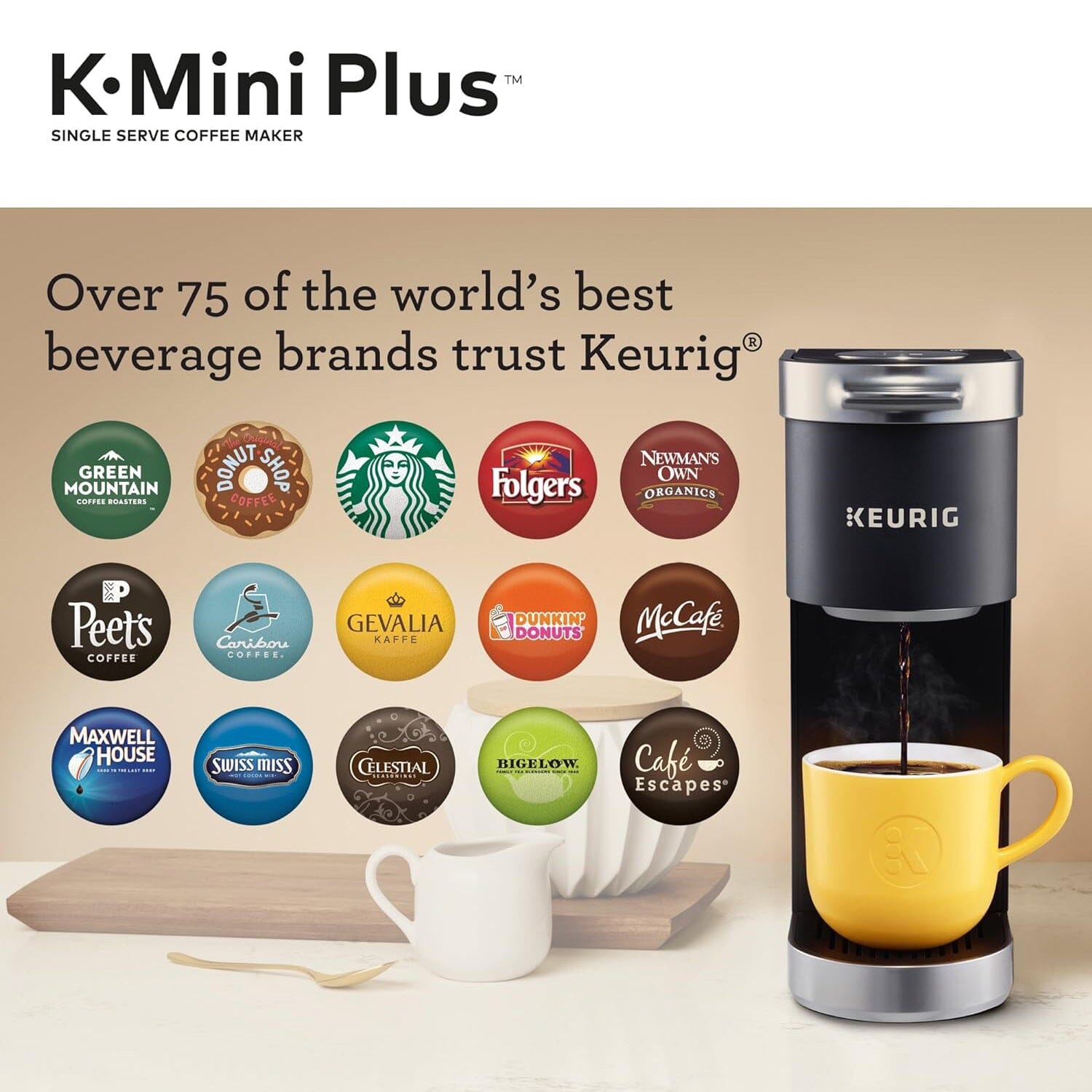 Keurig K-Mini Plus Single Serve K-Cup Pod Coffee Maker Kitchen Appliances - DailySale