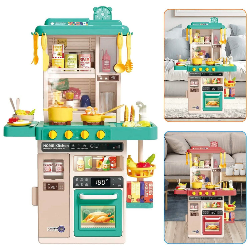 Kids Kitchen Play Set Interactive Pretend Kitchen Toys Cookware Toys & Games - DailySale