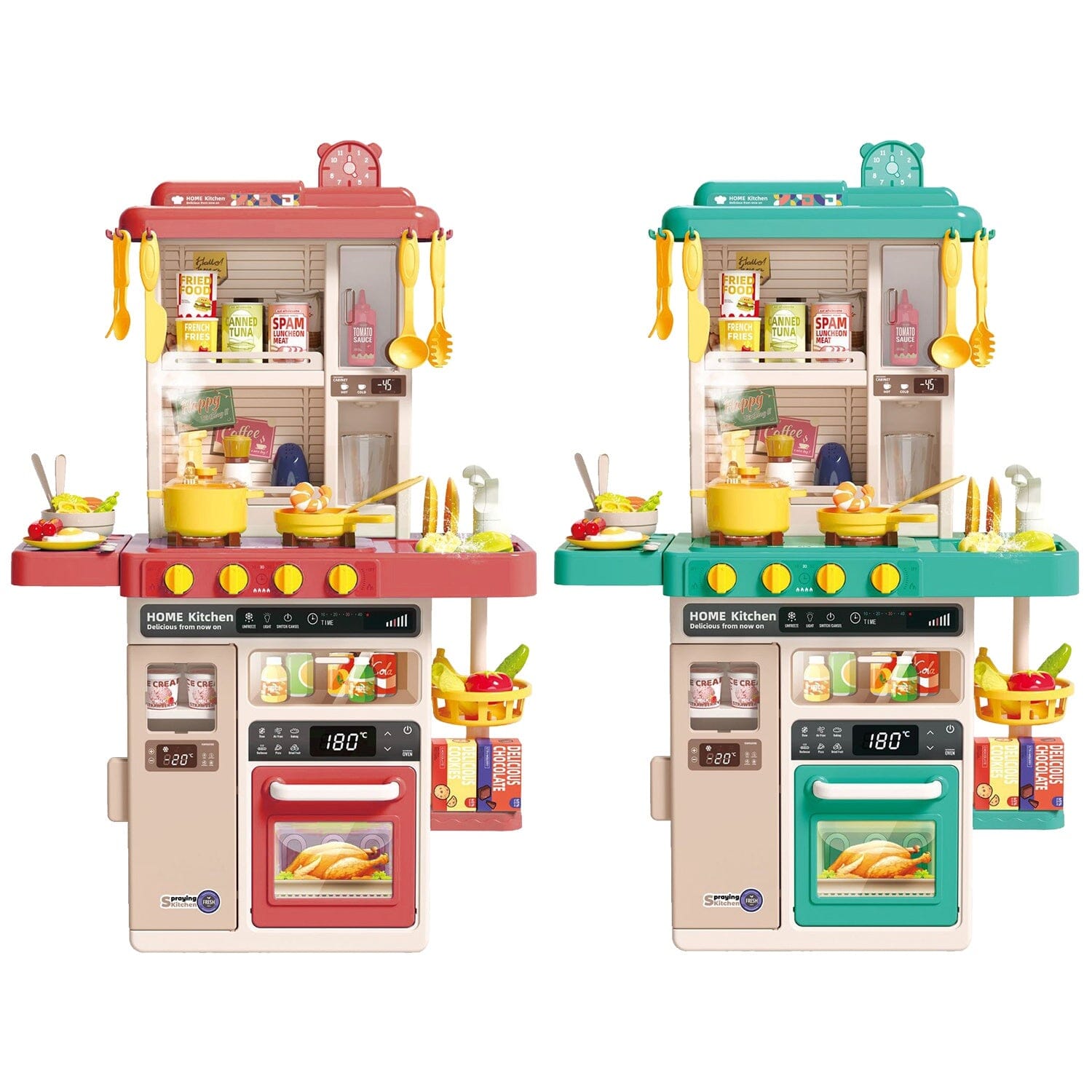 Kids Kitchen Play Set Interactive Pretend Kitchen Toys Cookware Toys & Games - DailySale