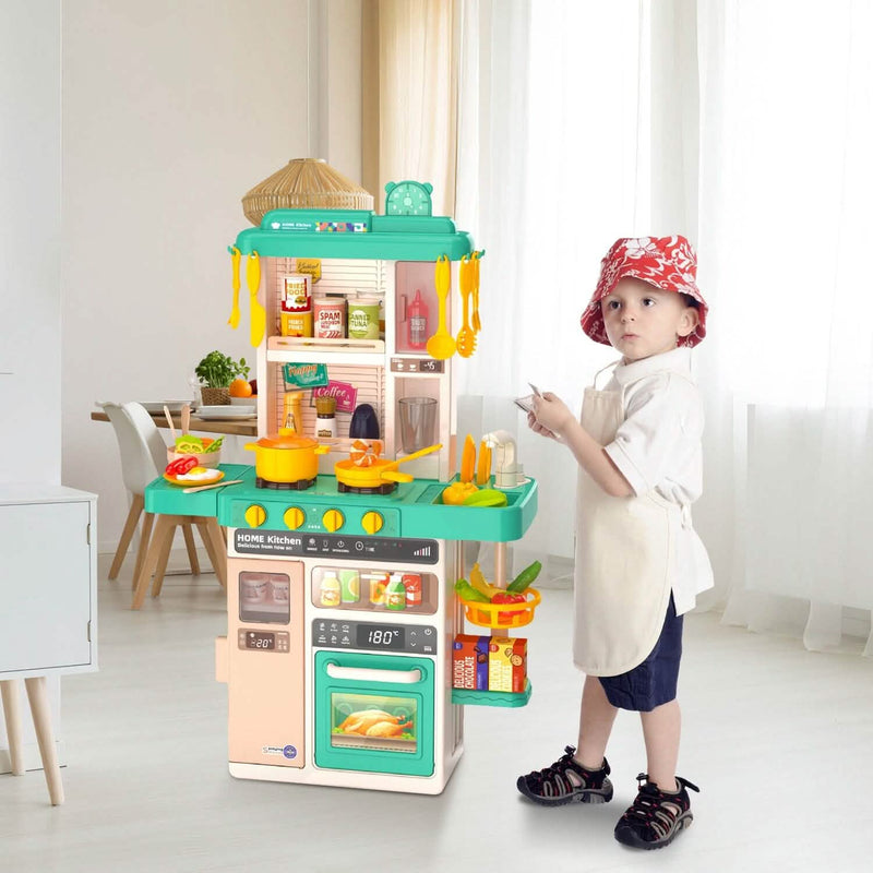 Kids Kitchen Play Set Interactive Pretend Kitchen Toys Cookware Toys & Games - DailySale