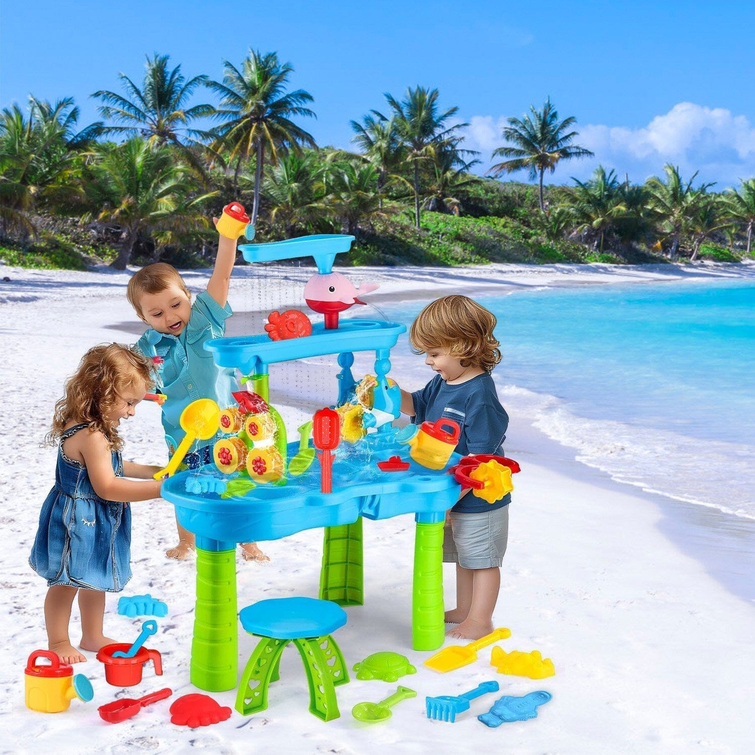 Kids Sand Water Table for 3-6 Years Old Sensory Exercise Friendship Building Toys & Games - DailySale