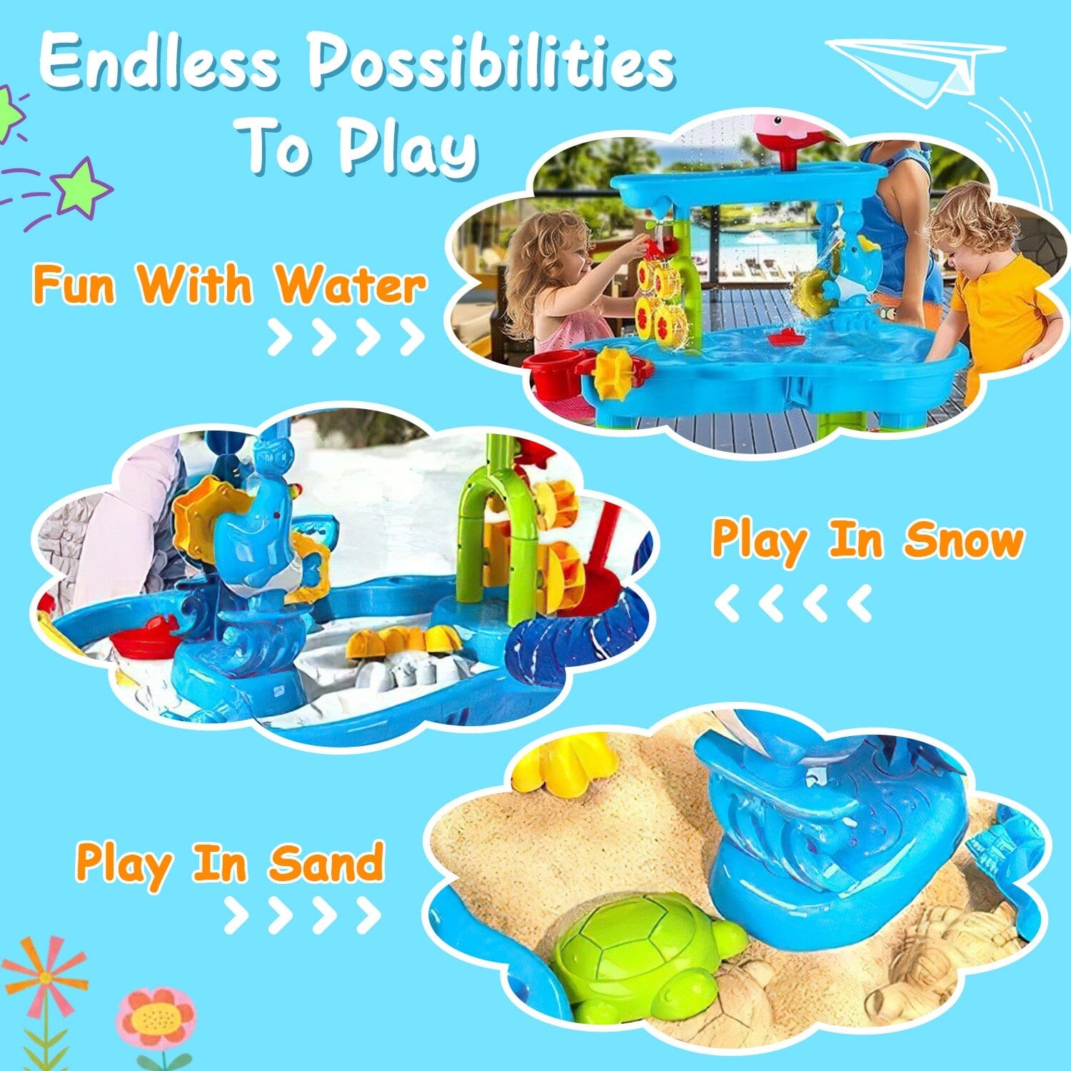 Kids Sand Water Table for 3-6 Years Old Sensory Exercise Friendship Building Toys & Games - DailySale