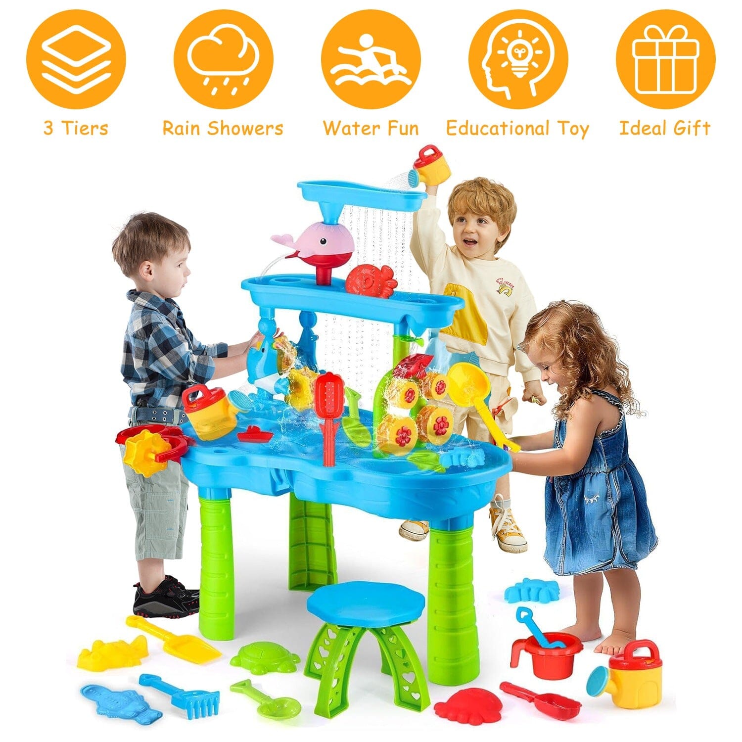 Kids Sand Water Table for 3-6 Years Old Sensory Exercise Friendship Building Toys & Games - DailySale