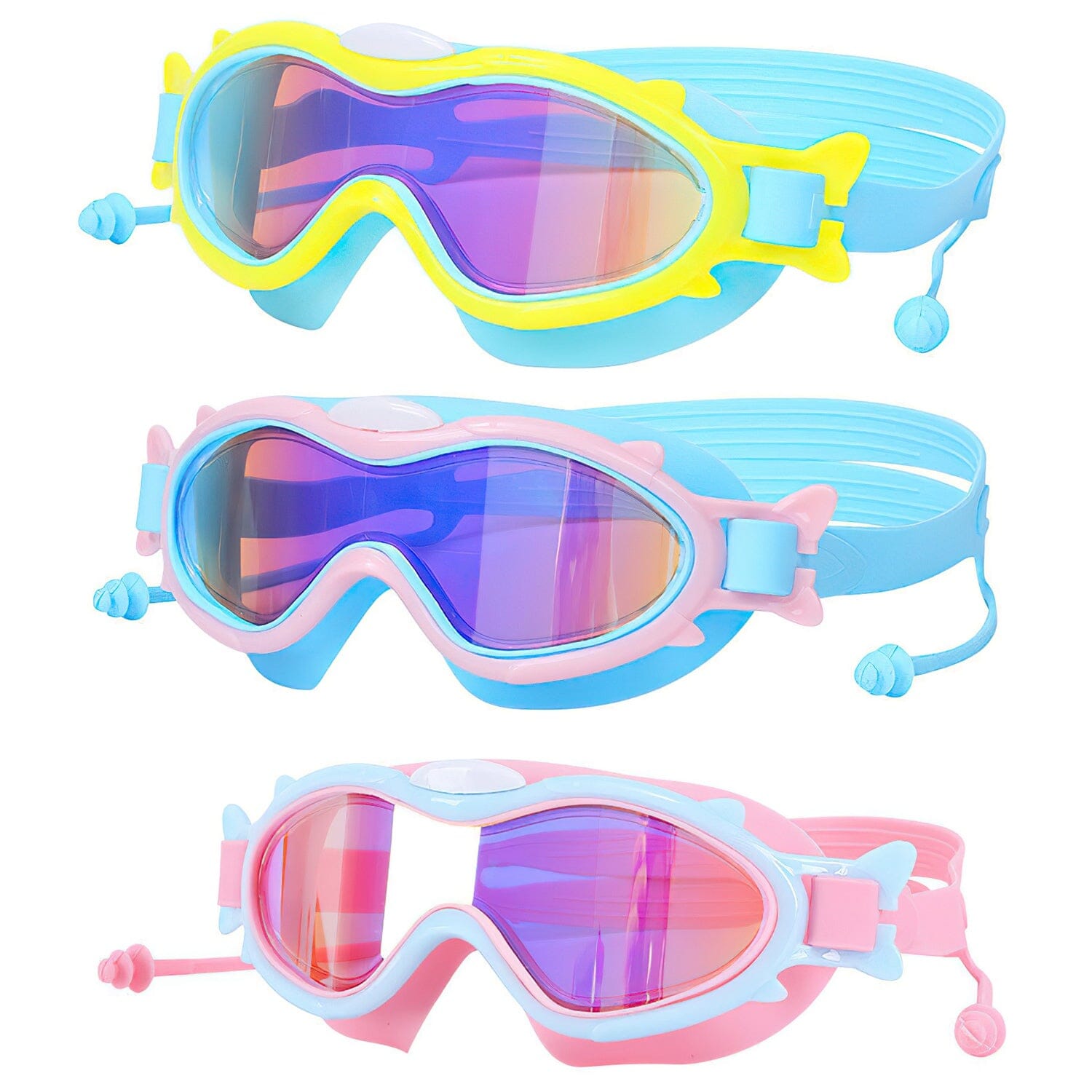 Kids Swim Goggles with Ear Plugs UV Protection Anti-Fog Leak Proof Sports & Outdoors - DailySale