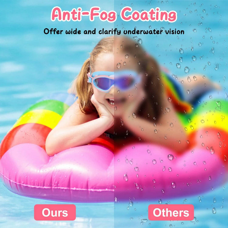 Kids Swim Goggles with Ear Plugs UV Protection Anti-Fog Leak Proof Sports & Outdoors - DailySale