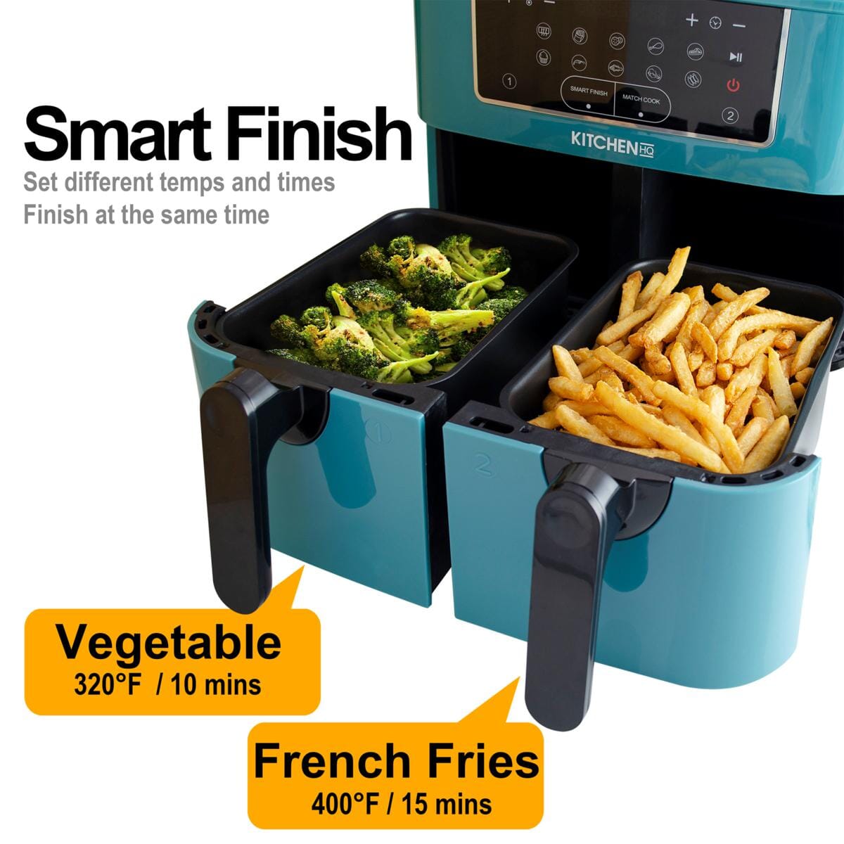 Kitchen HQ 10-in-1 9-Quart Dual Air Fryer with Kebabs (Refurbished) Kitchen Appliances - DailySale