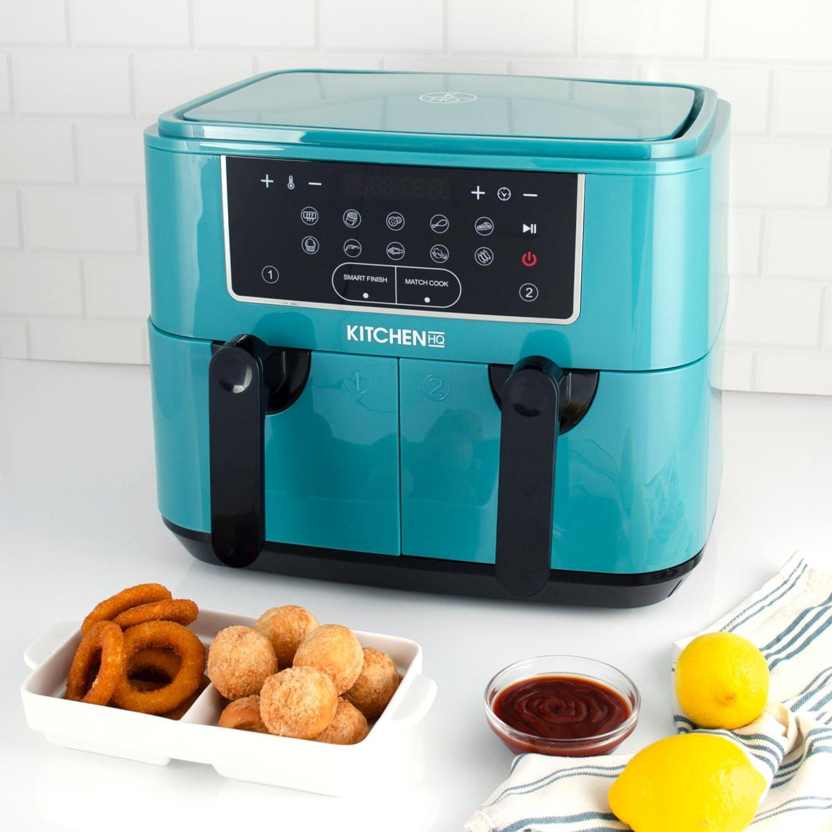 Kitchen HQ 10-in-1 9-Quart Dual Air Fryer with Kebabs (Refurbished) Kitchen Appliances - DailySale