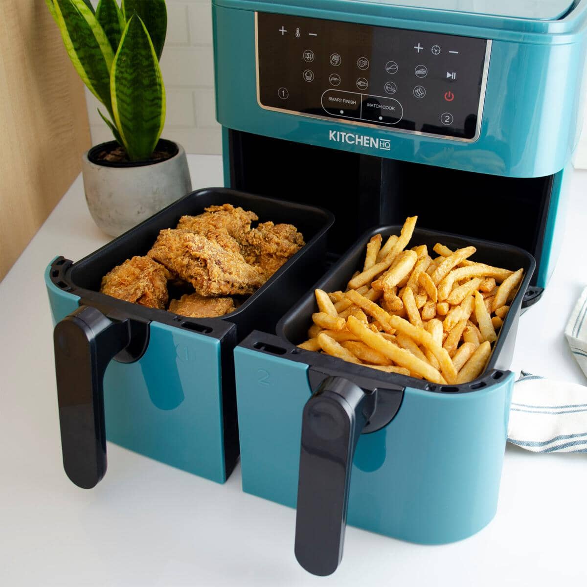 Kitchen HQ 10-in-1 9-Quart Dual Air Fryer with Kebabs (Refurbished) Kitchen Appliances - DailySale