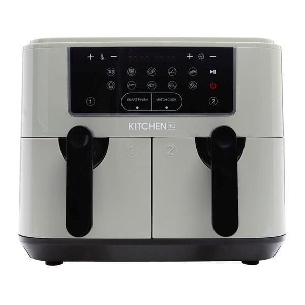 Kitchen HQ 10-in-1 9-Quart Dual Air Fryer with Kebabs (Refurbished) Kitchen Appliances Gray - DailySale