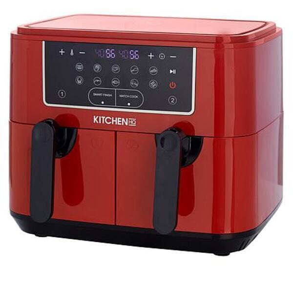 Kitchen HQ 10-in-1 9-Quart Dual Air Fryer with Kebabs (Refurbished) Kitchen Appliances Red - DailySale