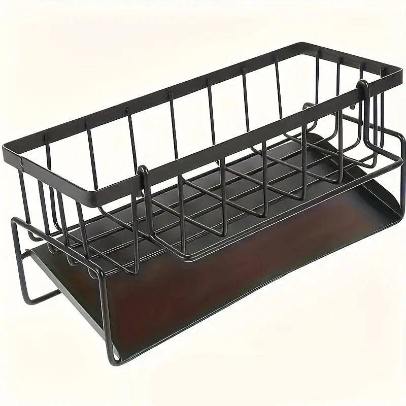 Kitchen Storage Rack - Multi-Functional Household Sink Organizer with Drain Basket Kitchen Storage Black - DailySale