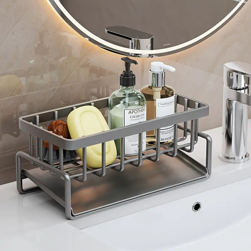 Kitchen Storage Rack - Multi-Functional Household Sink Organizer with Drain Basket Kitchen Storage - DailySale