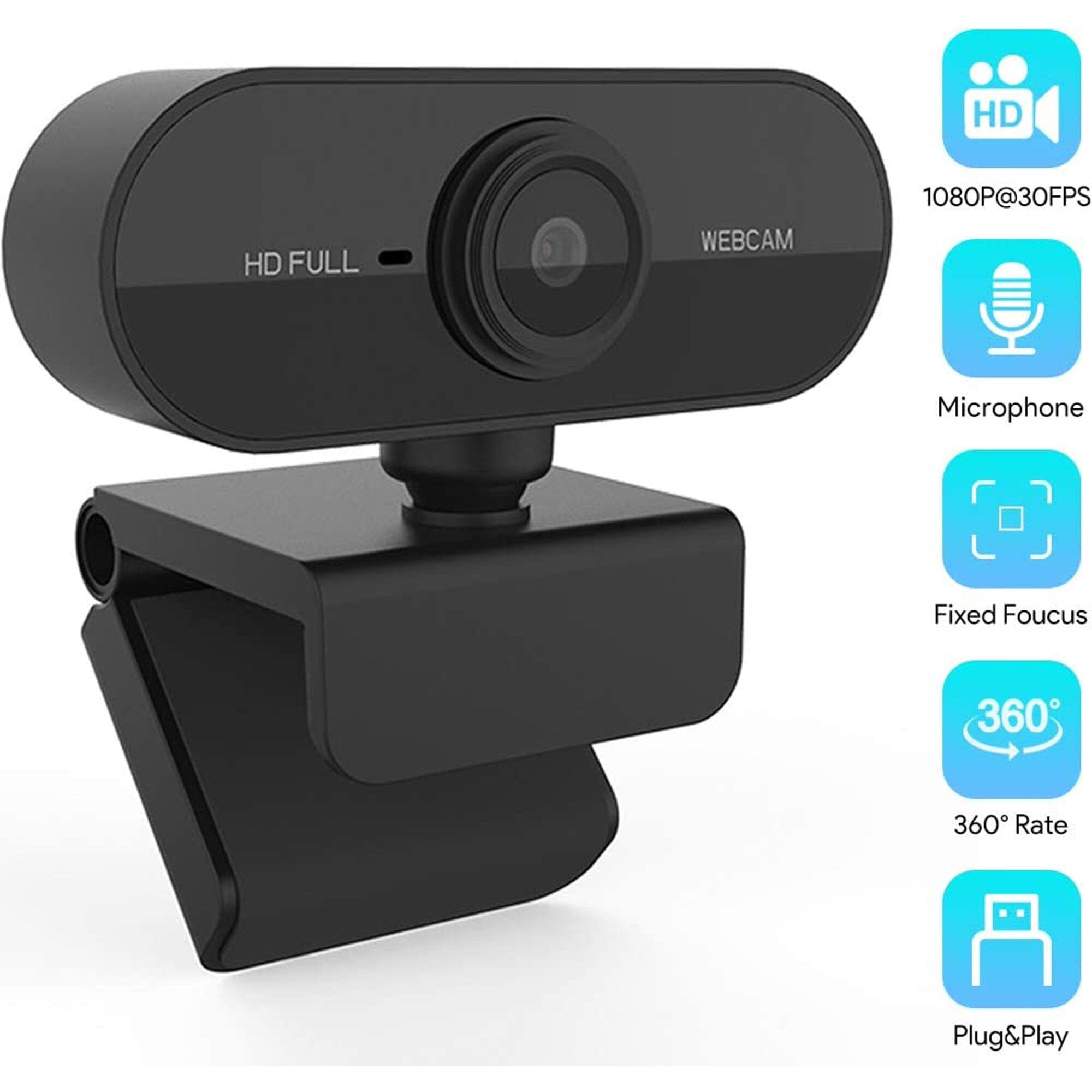 Koramzi 1080P Webcam with Microphone for Windows/Mac OS PC Computer Accessories - DailySale