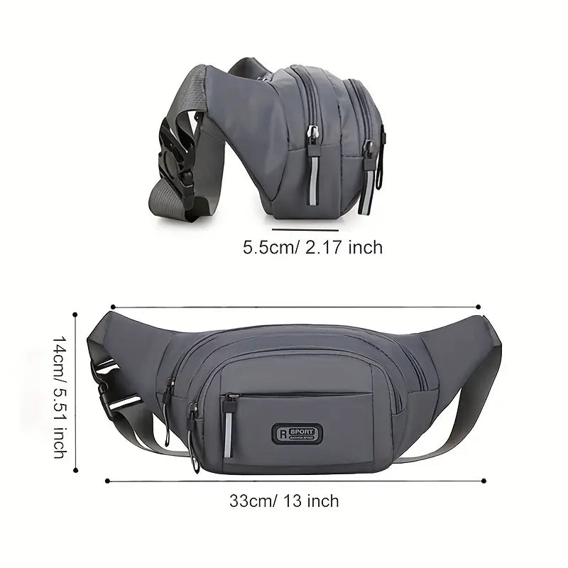 Large Capacity Crossbody Messenger Bag Fanny Pack with Reflective Zipper Strap Bags & Travel - DailySale