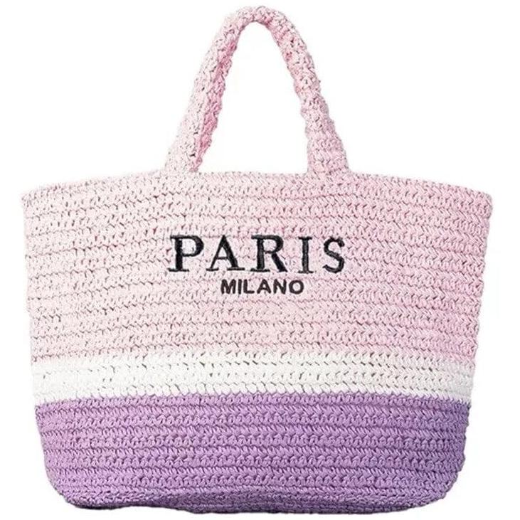 Large Straw Beach Bag – Woven Shoulder Tote Bag – Paris/Milano Bags & Travel - DailySale