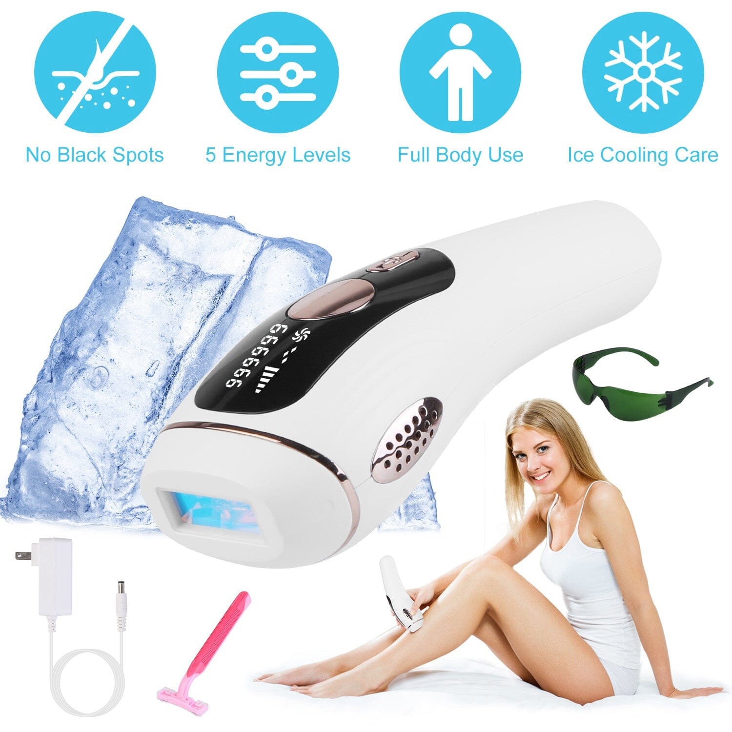 Laser Hair Removal Ice Cooling Permanent IPL Beauty & Personal Care - DailySale