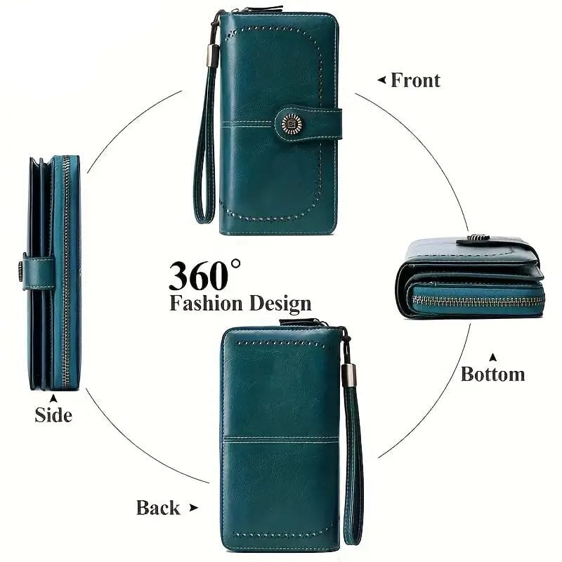 Leather Large Capacity Wallet Purse with RFID Blocking Women's Shoes & Accessories - DailySale