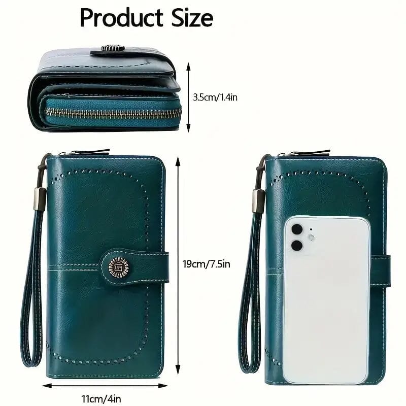 Leather Large Capacity Wallet Purse with RFID Blocking Women's Shoes & Accessories - DailySale