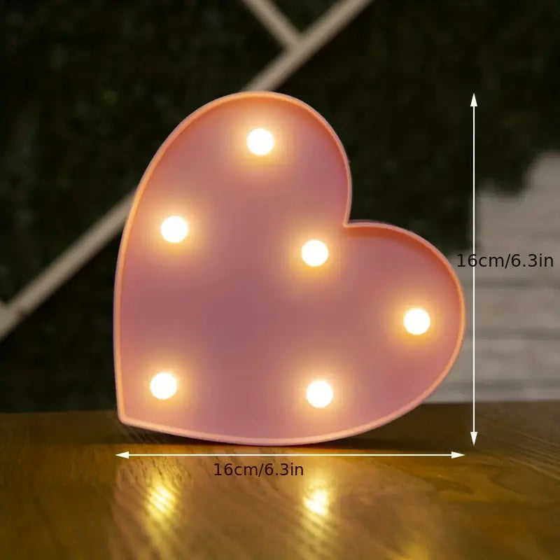 LED Alphabet Light Holiday Decor & Apparel Pink Heart - DailySale