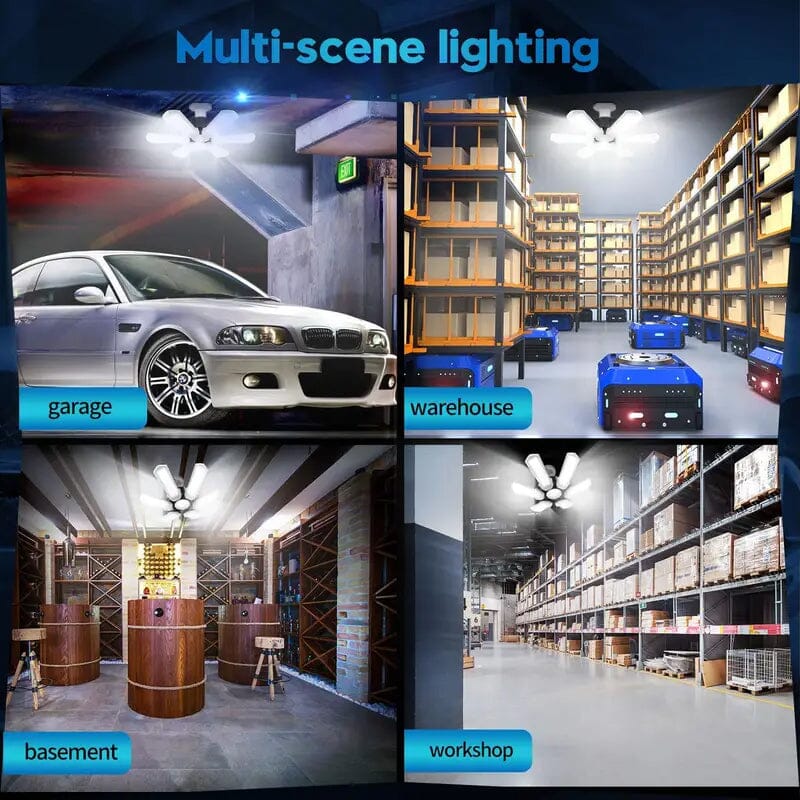 LED Garage Ceiling Lights 150W 15000LM 6500K with 6+1 Deformable Panels Indoor Lighting - DailySale