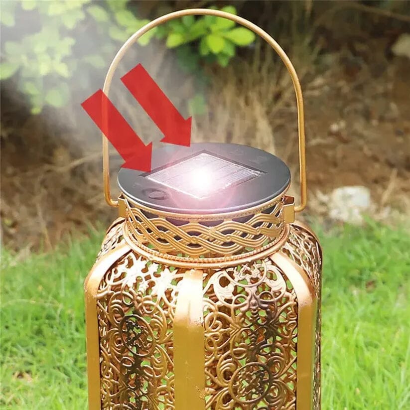 LED Metal Lantern Solar Lamp Outdoor Lighting - DailySale