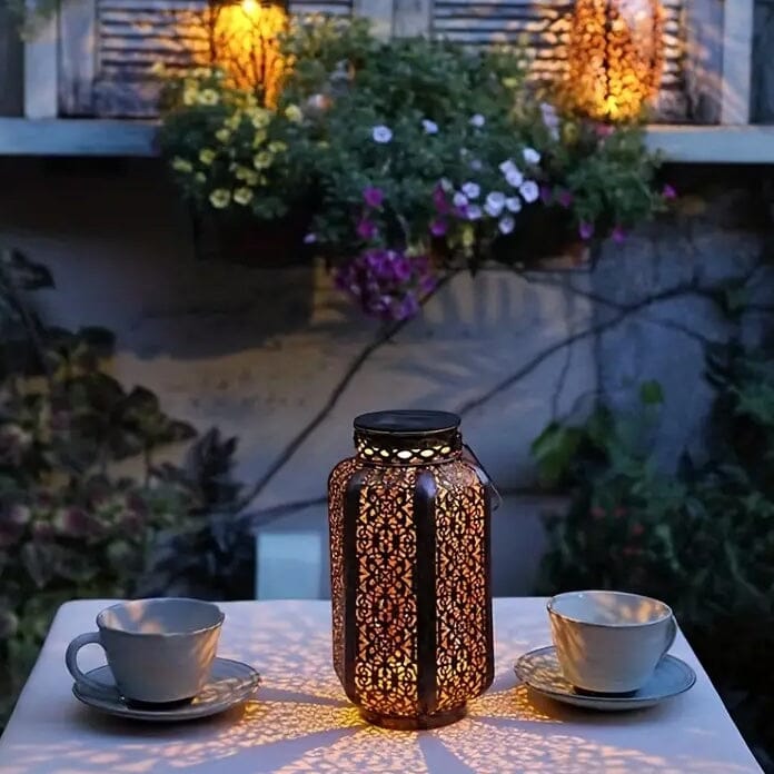 LED Metal Lantern Solar Lamp Outdoor Lighting - DailySale