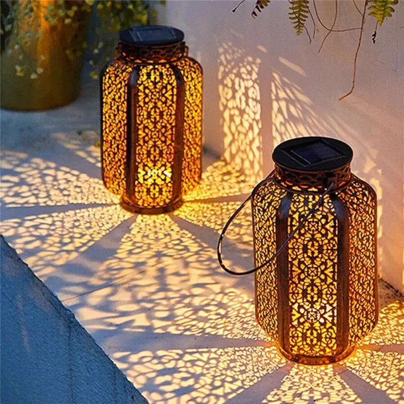 LED Metal Lantern Solar Lamp Outdoor Lighting - DailySale