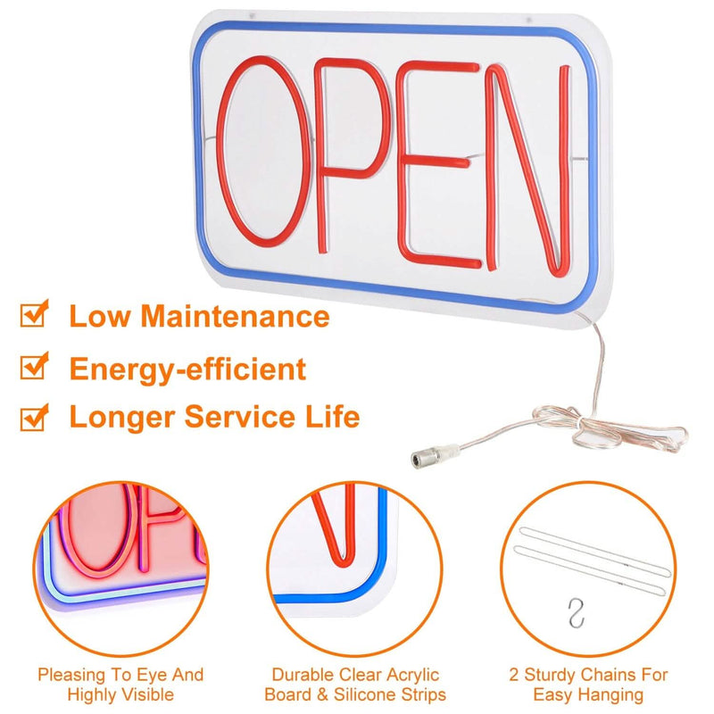 LED Open Sign Advertisement Board with 11 Levels Adjustable Brightness Indoor Lighting - DailySale
