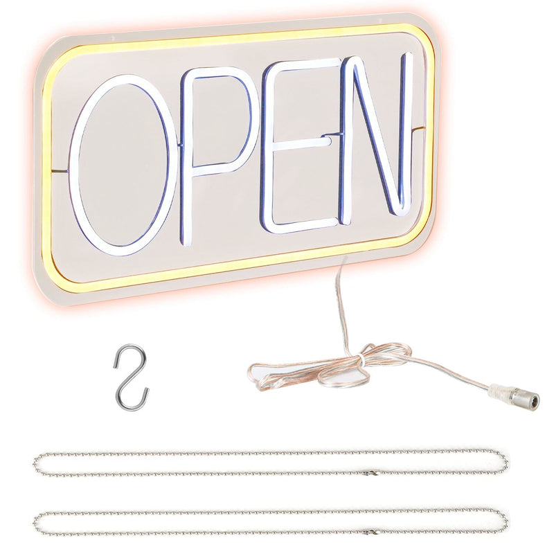 LED Open Sign Advertisement Board with 11 Levels Adjustable Brightness Indoor Lighting Warm White/White - DailySale