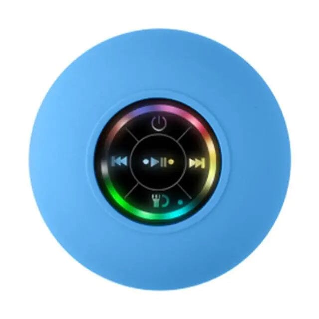 LED Portable Wireless Rechargeable Suction Bathroom Speaker Speakers Blue - DailySale