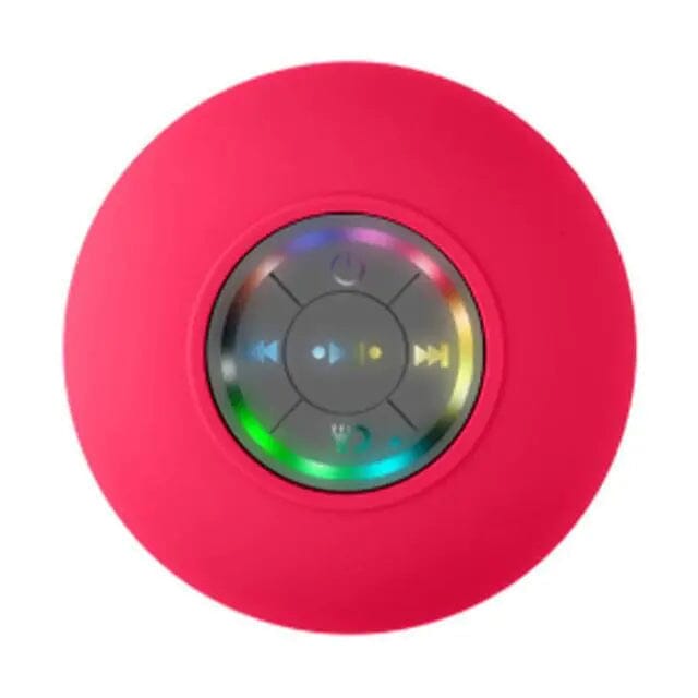 LED Portable Wireless Rechargeable Suction Bathroom Speaker Speakers Rose Red - DailySale