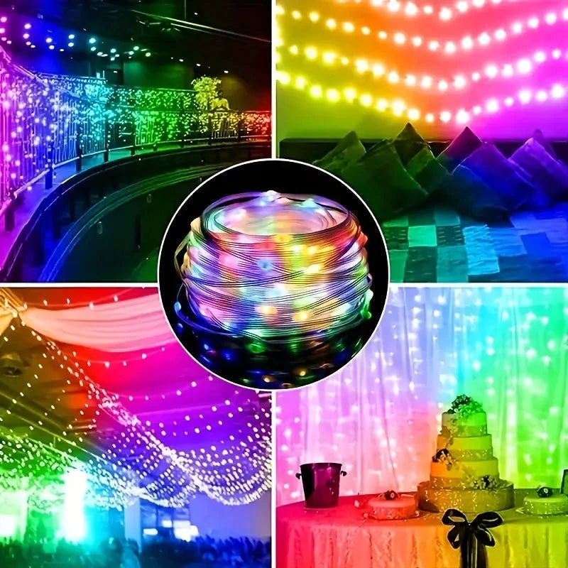 LED Rope Lights Outdoor, RGB Remote Control Fairy String Lights Plug In With 200 LEDs String & Fairy Lights - DailySale