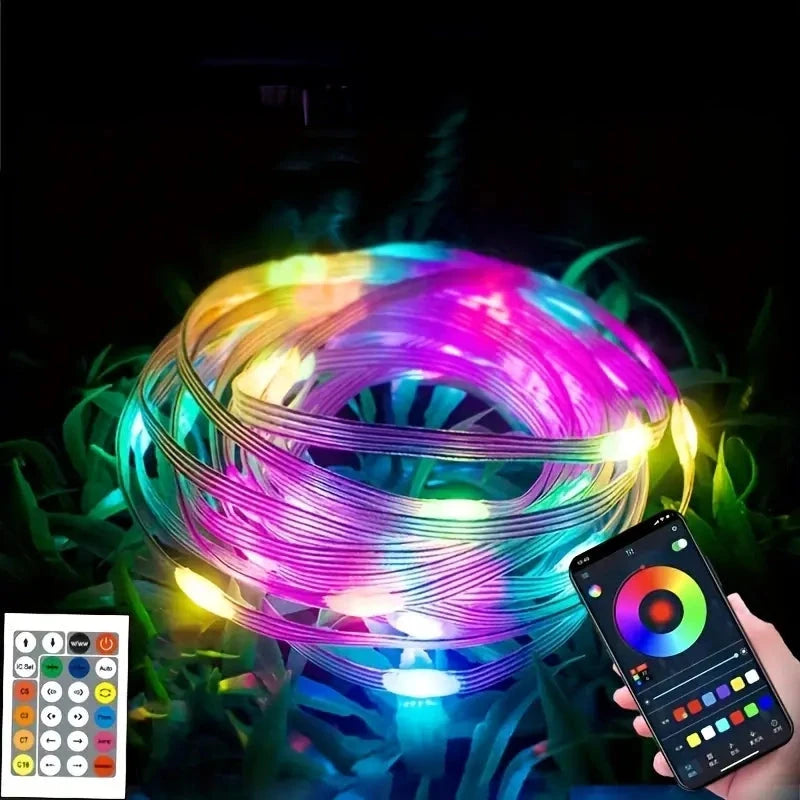 LED Rope Lights Outdoor, RGB Remote Control Fairy String Lights Plug In With 200 LEDs String & Fairy Lights - DailySale