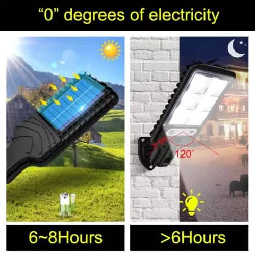 LED Solar Light Motion Sensor 3 Modes Flood Lamp Outdoor Street Wall Yard Garden Outdoor Lighting - DailySale